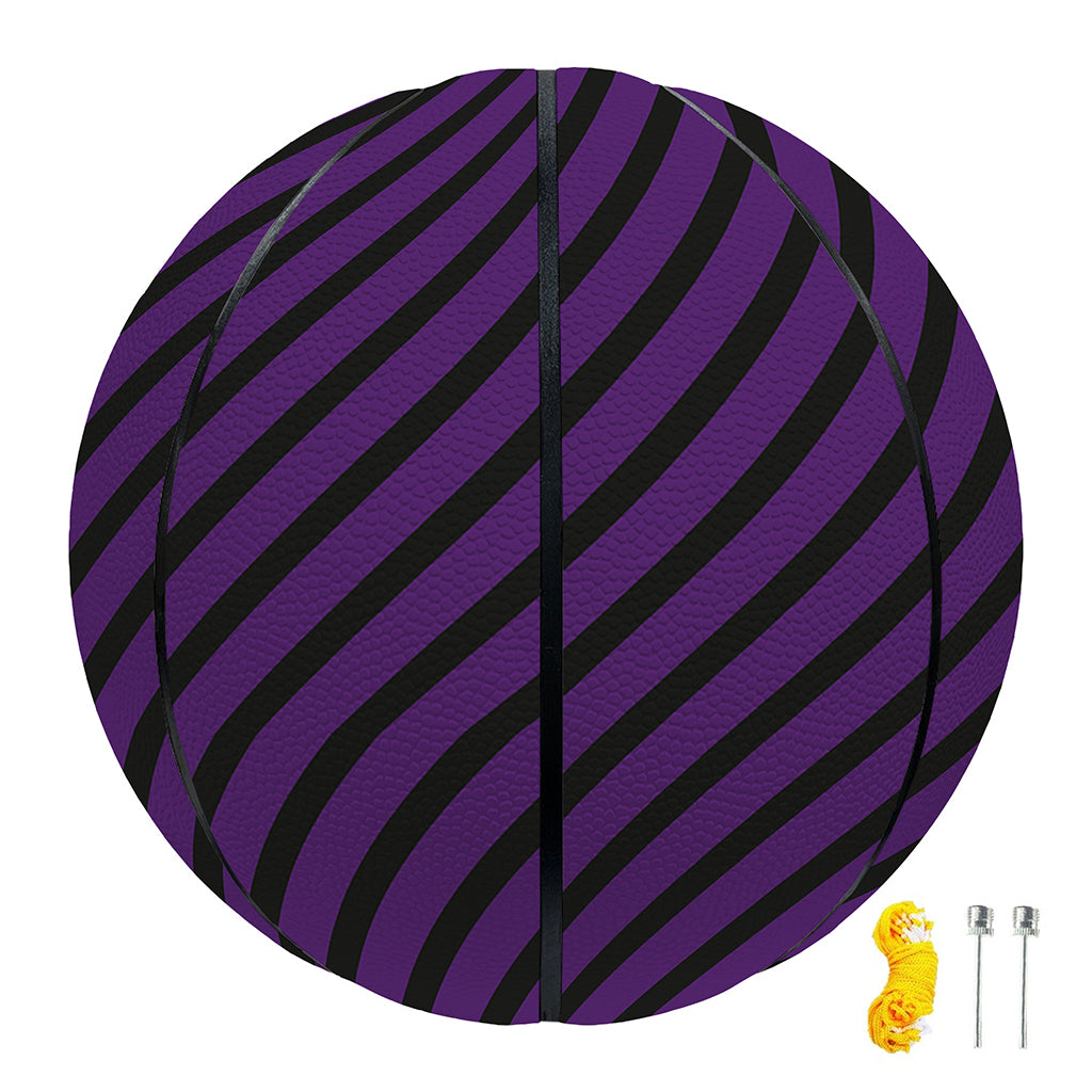 Purple And Black Halloween Pattern Print Basketball