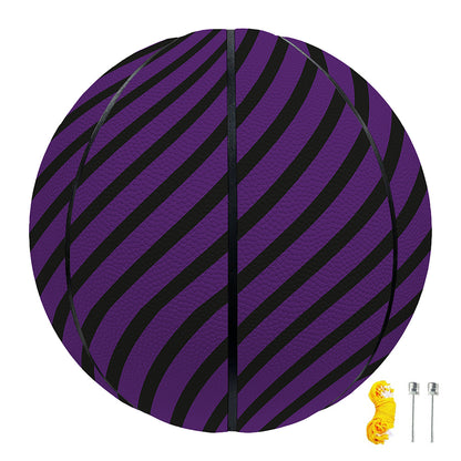 Purple And Black Halloween Pattern Print Basketball