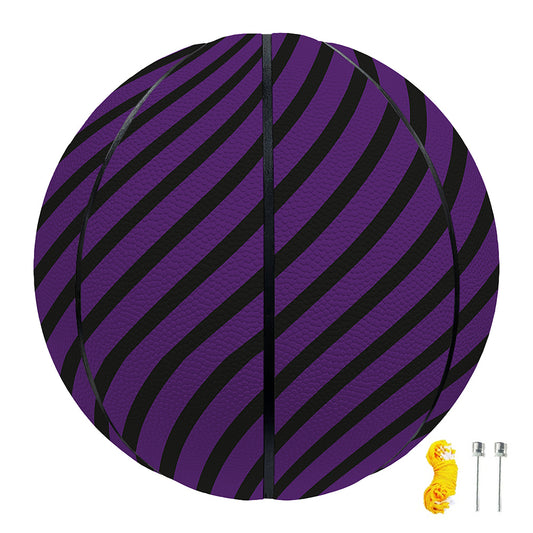 Purple And Black Halloween Pattern Print Basketball
