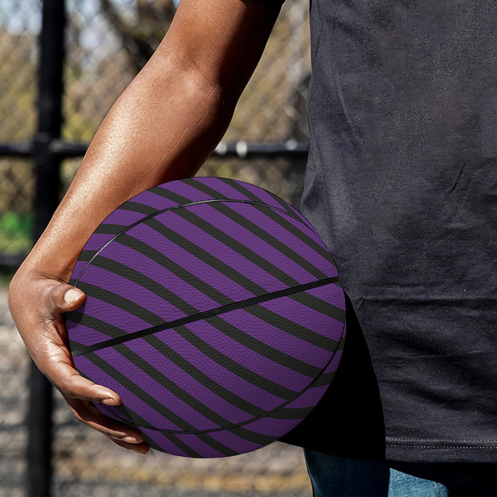 Purple And Black Halloween Pattern Print Basketball