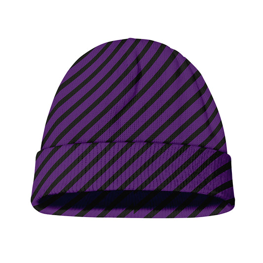 Purple And Black Halloween Pattern Print Beanie