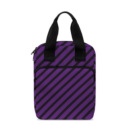 Purple And Black Halloween Pattern Print Bible Tote Bag