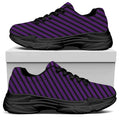 Purple And Black Halloween Pattern Print Black Chunky Shoes