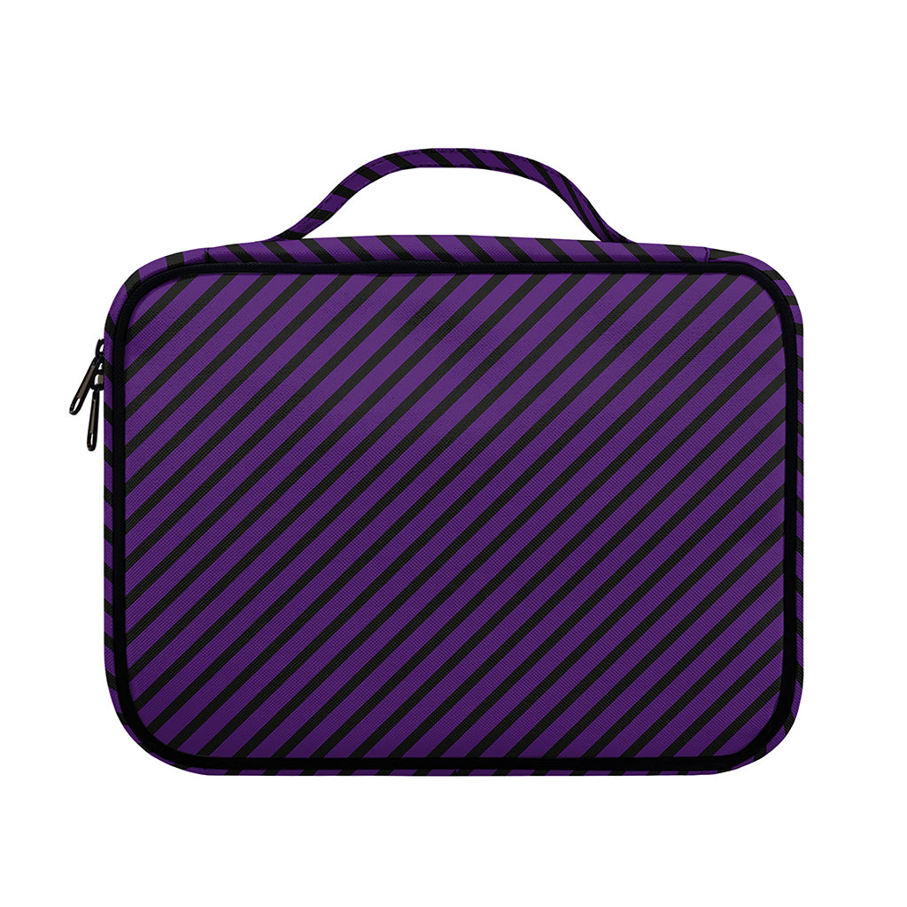 Purple And Black Halloween Pattern Print Briefcase Bible Bag