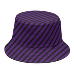 Purple And Black Halloween Pattern Print Bucket Hat