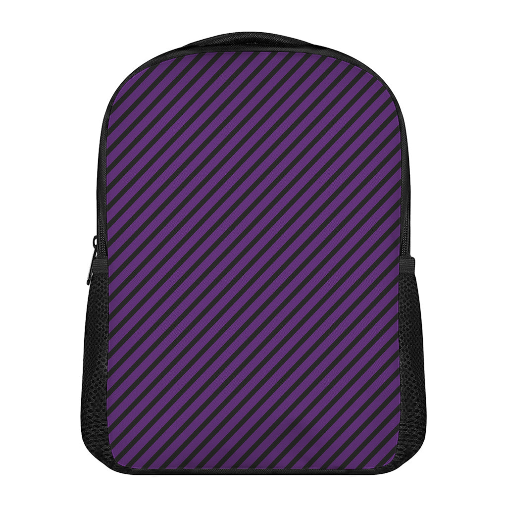 Purple And Black Halloween Pattern Print Casual Backpack