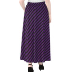 Purple And Black Halloween Pattern Print Chiffon Maxi Skirt