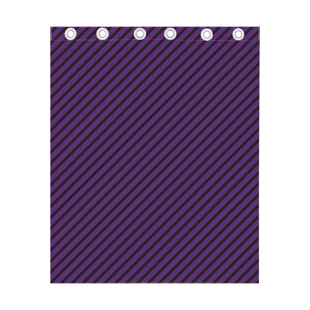 Purple And Black Halloween Pattern Print Curtain