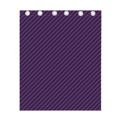 Purple And Black Halloween Pattern Print Curtain