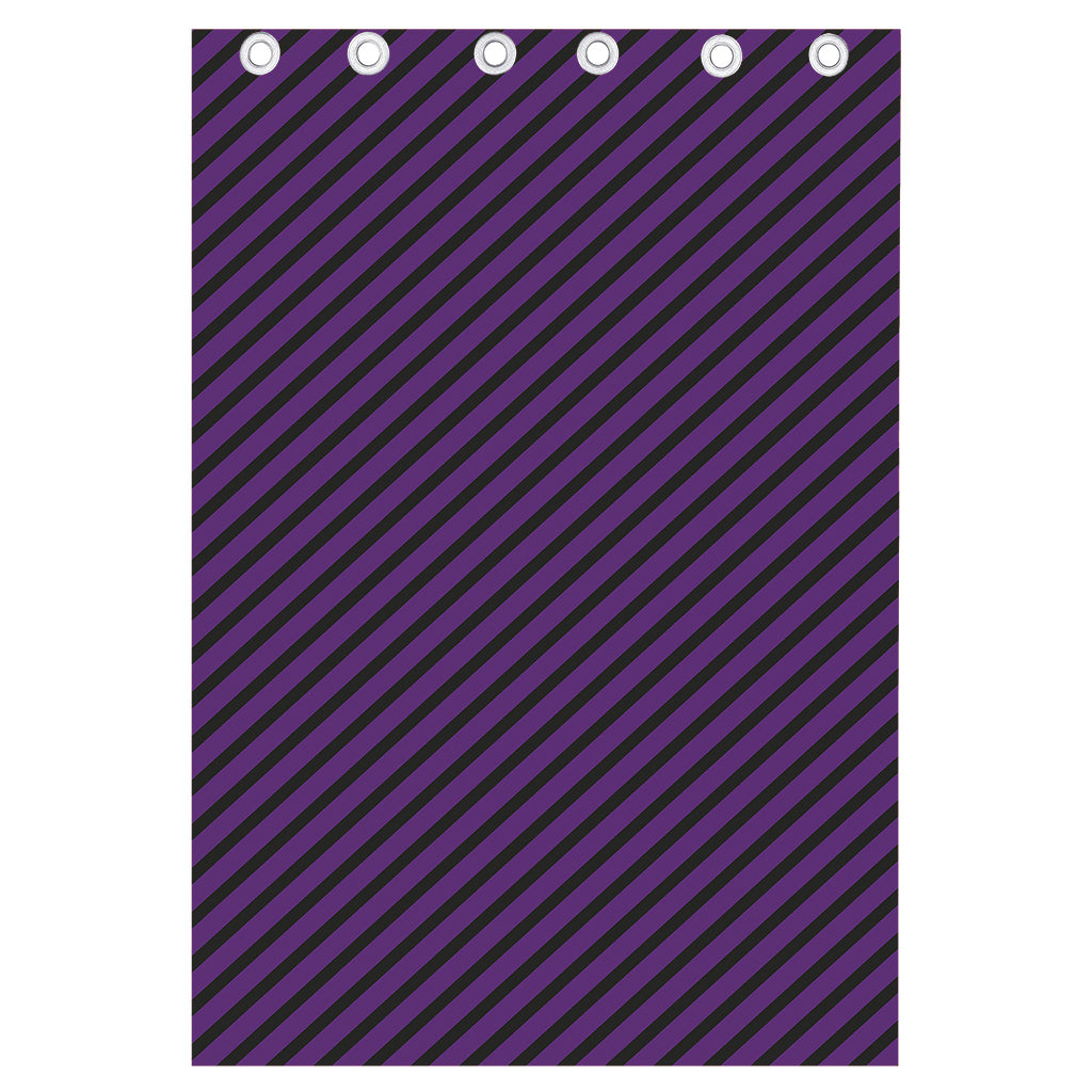 Purple And Black Halloween Pattern Print Curtain
