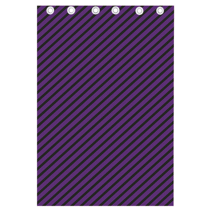 Purple And Black Halloween Pattern Print Curtain