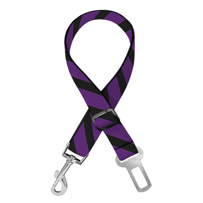 Purple And Black Halloween Pattern Print Dog Seat Belt