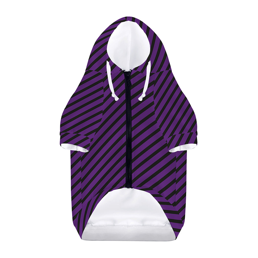 Purple And Black Halloween Pattern Print Dog Zip Up Hoodie