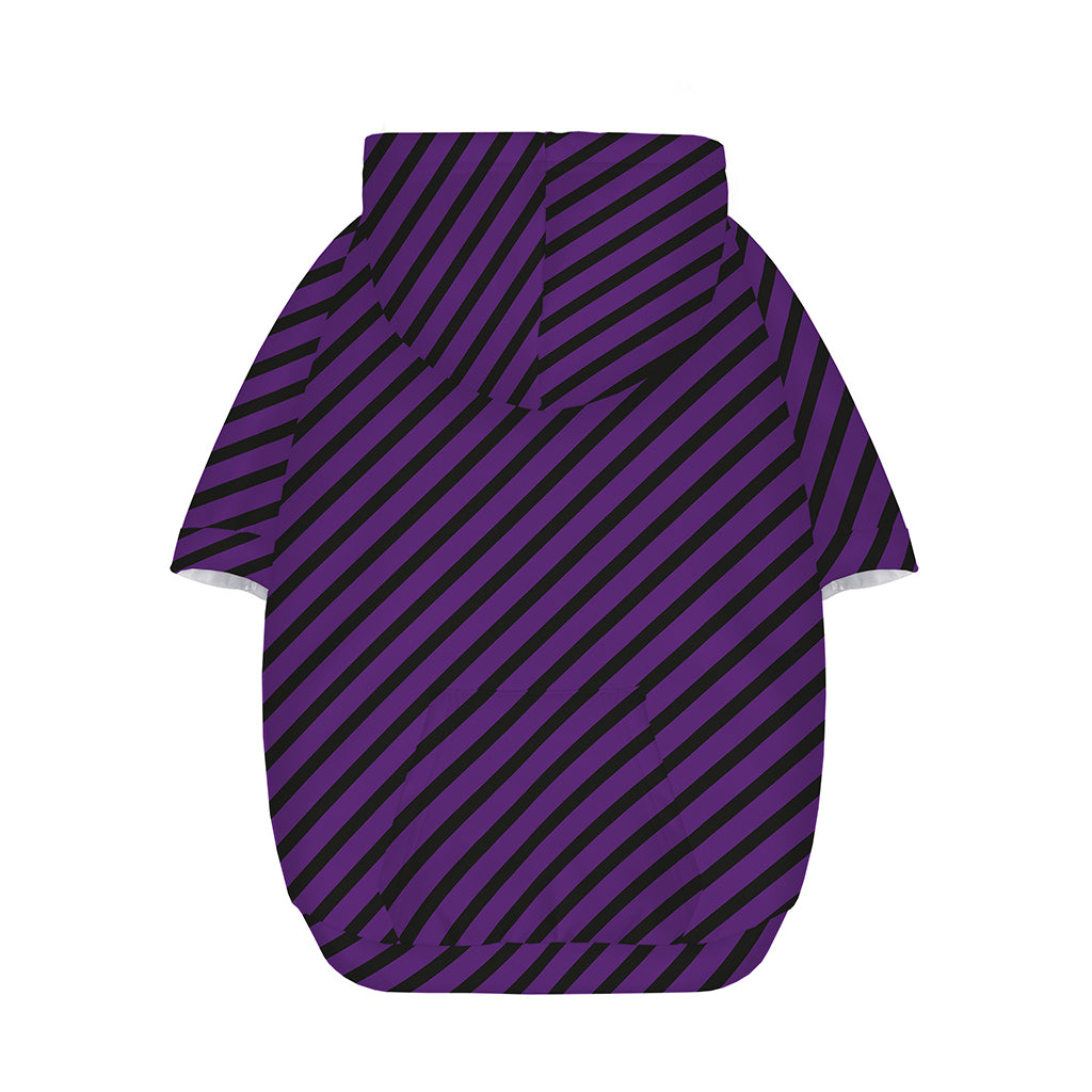 Purple And Black Halloween Pattern Print Dog Zip Up Hoodie
