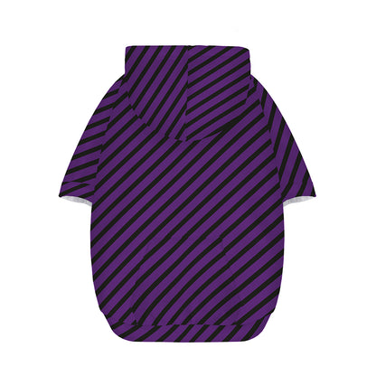 Purple And Black Halloween Pattern Print Dog Zip Up Hoodie
