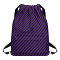 Purple And Black Halloween Pattern Print Drawstring Backpack