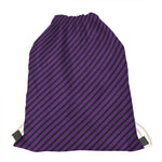 Purple And Black Halloween Pattern Print Drawstring Bag