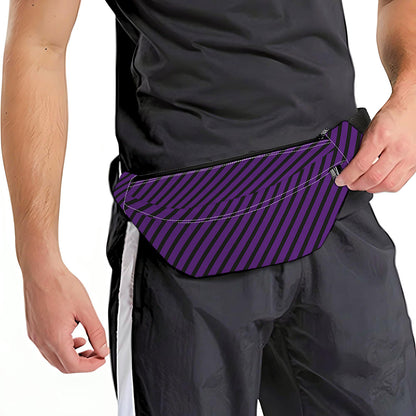 Purple And Black Halloween Pattern Print Fanny Pack