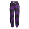 Purple And Black Halloween Pattern Print Fleece Lined Knit Pants