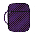 Purple And Black Halloween Pattern Print Front Pocket Bible Bag