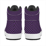 Purple And Black Halloween Pattern Print High Top Leather Sneakers