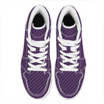 Purple And Black Halloween Pattern Print High Top Leather Sneakers