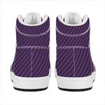 Purple And Black Halloween Pattern Print High Top Leather Sneakers