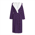 Purple And Black Halloween Pattern Print Hooded Bathrobe