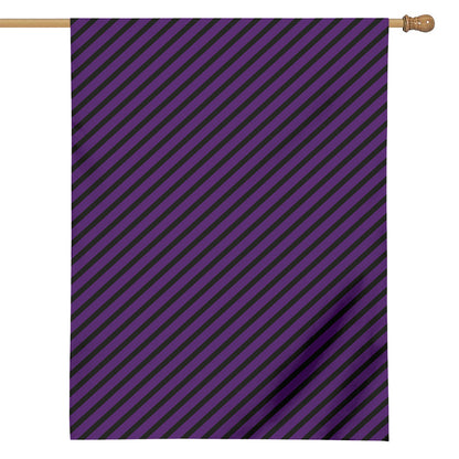 Purple And Black Halloween Pattern Print House Flag
