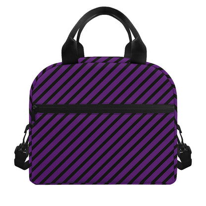 Purple And Black Halloween Pattern Print Insulated Lunch Bag