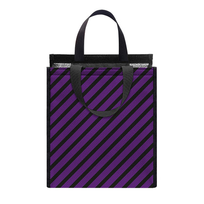 Purple And Black Halloween Pattern Print Insulated Lunch Tote