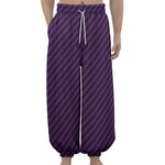 Purple And Black Halloween Pattern Print Lantern Pants