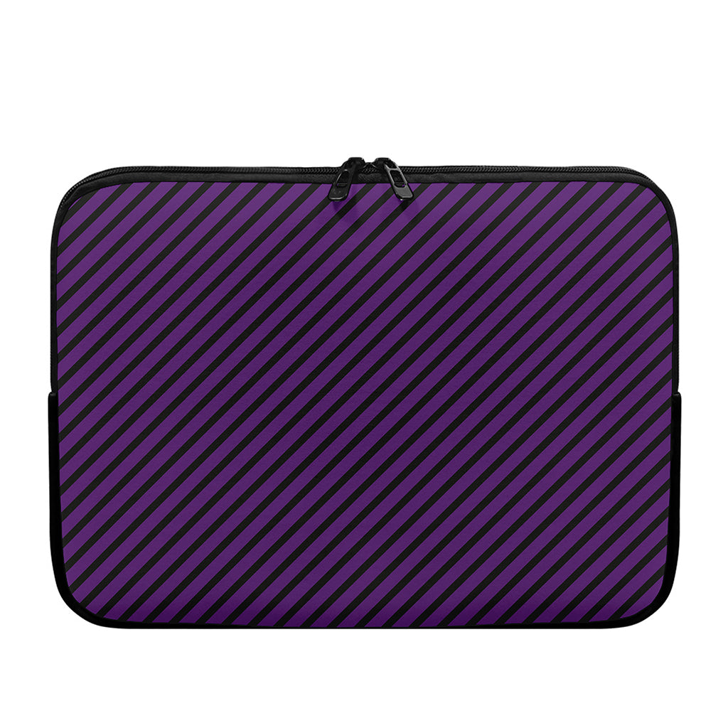 Purple And Black Halloween Pattern Print Laptop Sleeve