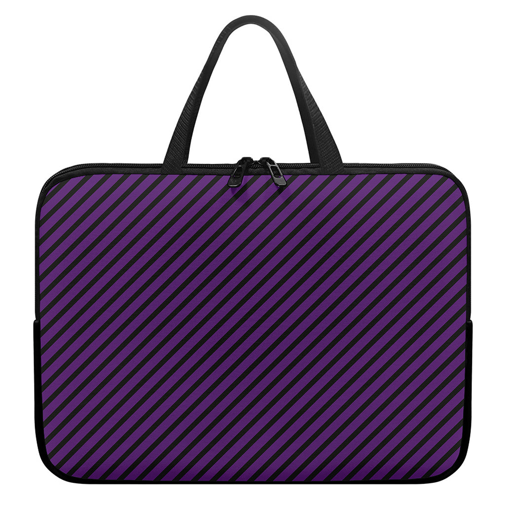 Purple And Black Halloween Pattern Print Laptop Sleeve With Handle