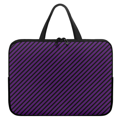 Purple And Black Halloween Pattern Print Laptop Sleeve With Handle