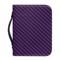 Purple And Black Halloween Pattern Print Leather Bible Cover