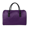 Purple And Black Halloween Pattern Print Leather Duffel Bag
