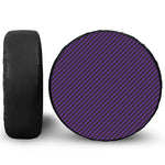 Purple And Black Halloween Pattern Print Leather Spare Tire Cover
