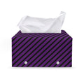 Purple And Black Halloween Pattern Print Leather Tissue Box Cover