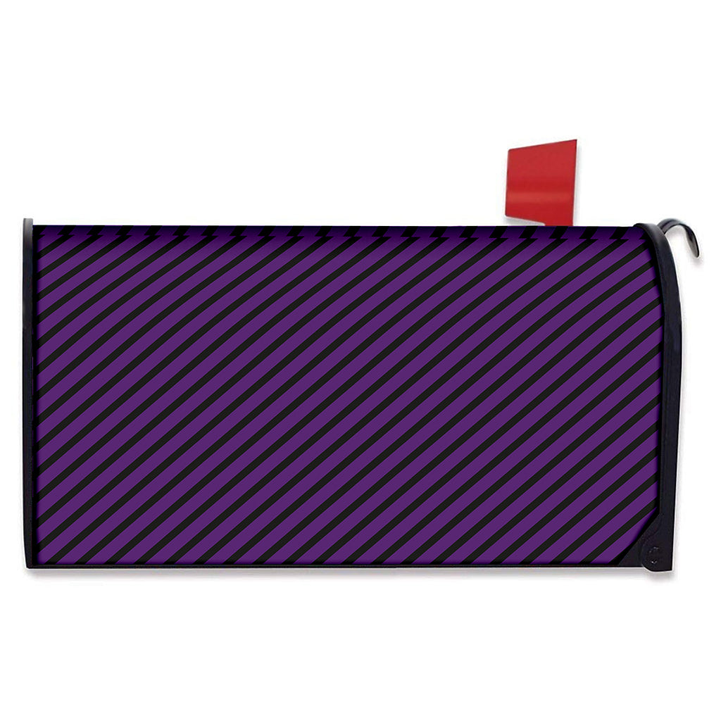 Purple And Black Halloween Pattern Print Mailbox Cover