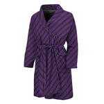 Purple And Black Halloween Pattern Print Men's Bathrobe