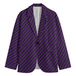 Purple And Black Halloween Pattern Print Men's Blazer