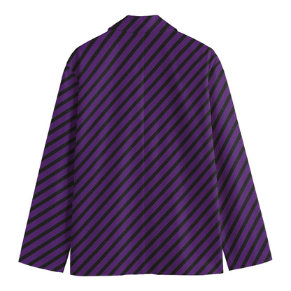 Purple And Black Halloween Pattern Print Men's Blazer