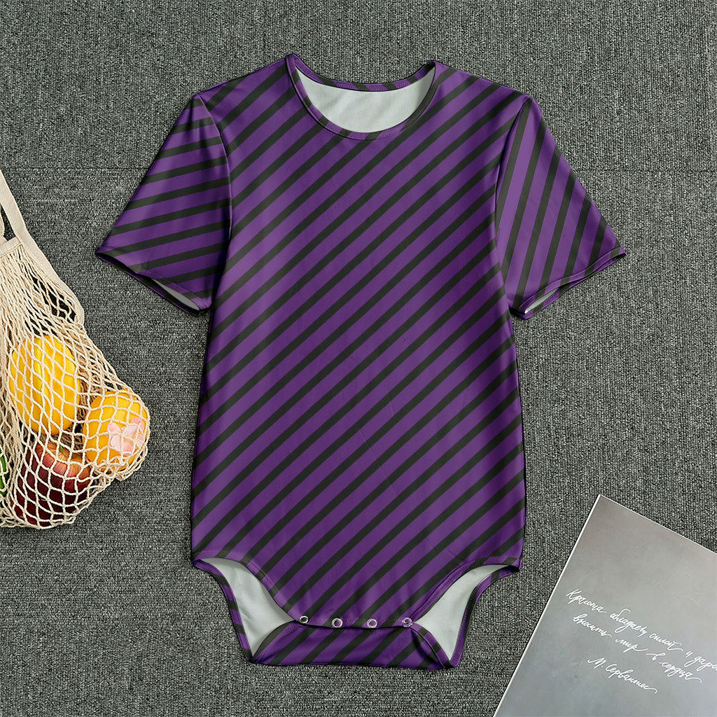 Purple And Black Halloween Pattern Print Men's Bodysuit