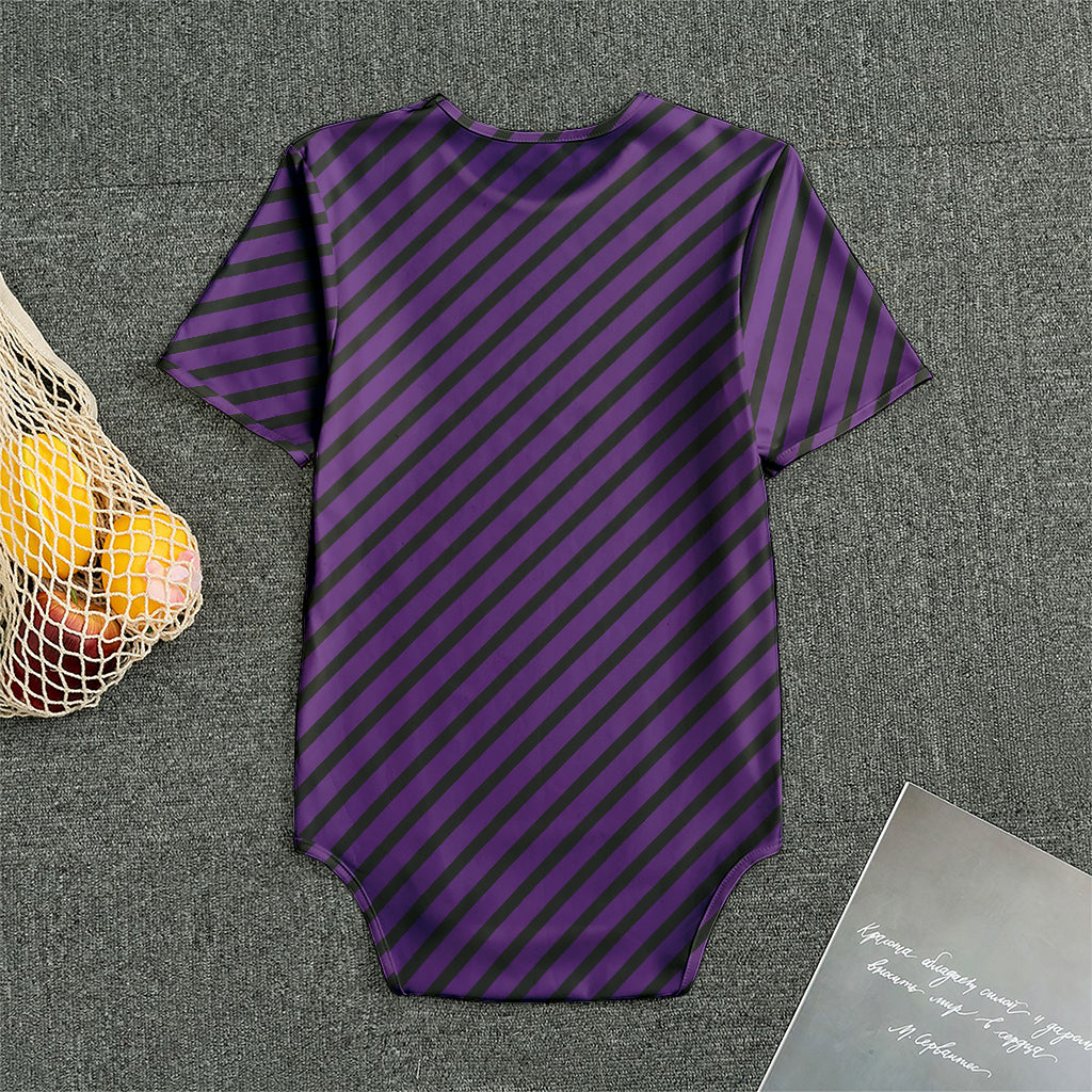 Purple And Black Halloween Pattern Print Men's Bodysuit