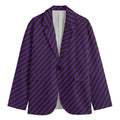 Purple And Black Halloween Pattern Print Men's Cotton Blazer