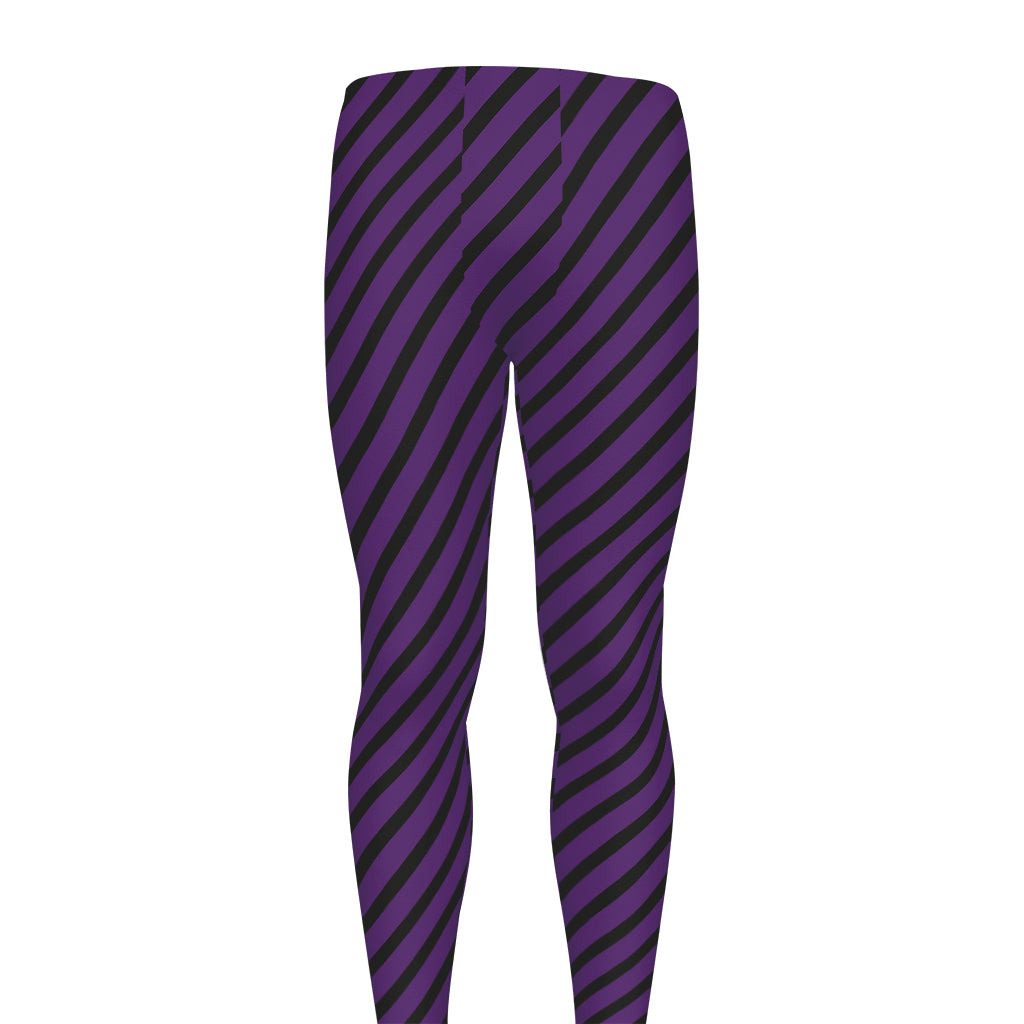 Purple And Black Halloween Pattern Print Men's leggings