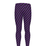 Purple And Black Halloween Pattern Print Men's leggings