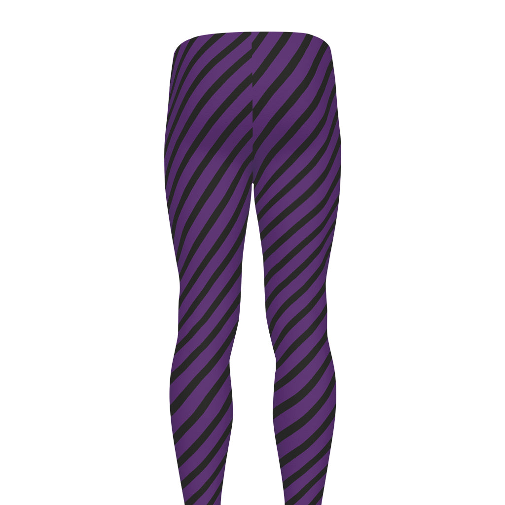 Purple And Black Halloween Pattern Print Men's leggings