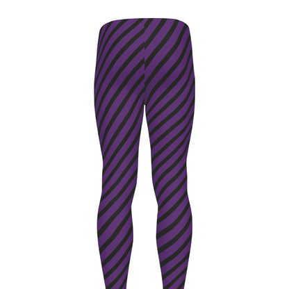 Purple And Black Halloween Pattern Print Men's leggings